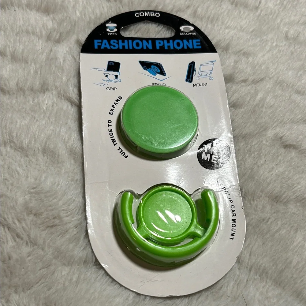 Green Fashion Phone Grip and Stand